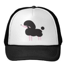 Pretty Black french poodle nose in the air Mesh Hats