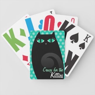 Pretty Black Kitty Custom Playing Cards