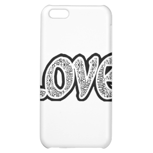 Pretty Black Lace Love Cover For iPhone 5C