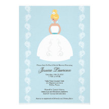 Pretty Blonde Bride Bridal Shower Invitations