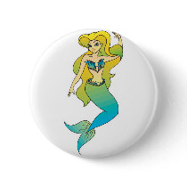 pretty blonde mermaid buttons