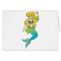 pretty blonde mermaid card