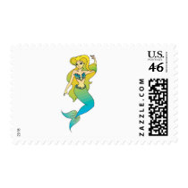 pretty blonde mermaid postage stamp