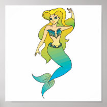 pretty blonde mermaid posters