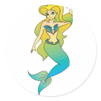 pretty blonde mermaid stickers