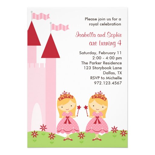 Pretty Blonde Princesses Invitation