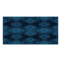 Pretty Blue and Black Pattern Photo Cards