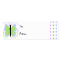 Pretty Blue And Green Butterfly Gift Tags