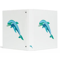 pretty blue and green dolphin 3 ring binders