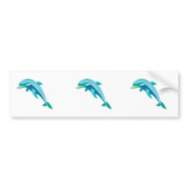pretty blue and green dolphin bumper sticker