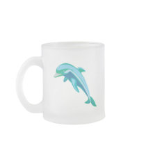 pretty blue and green dolphin mugs