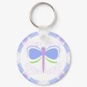 Pretty Blue And Green Dragonfly Keychain