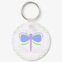 Pretty Blue And Green Dragonfly Keychain