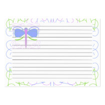 Pretty Blue And Green Dragonfly Recipe Card business cards