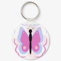 Pretty Blue And Magenta Butterfly Keychain