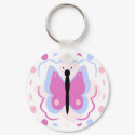 Pretty Blue And Magenta Butterfly Keychain