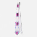 Pretty Blue And Magenta Butterfly Neck Tie