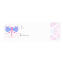 Pretty Blue And Magenta Dragonfly Gift Tags