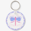 Pretty Blue And Magenta Dragonfly Keychain