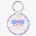 Pretty Blue And Magenta Dragonfly Keychain