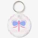 Pretty Blue And Magenta Dragonfly Keychain