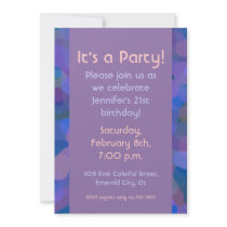 Pretty Blue and Mauve "Blobs" Personalized Announcements