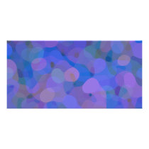 Pretty Blue and Mauve "Blobs" Photo Card Template