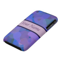 Pretty Blue and Mauve Pattern Iphone 3 Cases