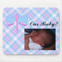 Pretty Blue And Purple Dragonfly Add Baby Photo Mousepad