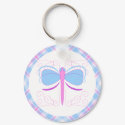 Pretty Blue And Purple Dragonfly Keychain