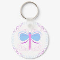 Pretty Blue And Purple Dragonfly Keychain