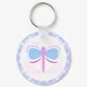 Pretty Blue And Purple Dragonfly Keychain