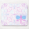 Pretty Blue And Purple Dragonfly Mousepad