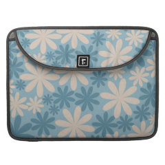 Pretty Blue and Tan Flower Pattern Custom Gifts Sleeves For MacBook Pro