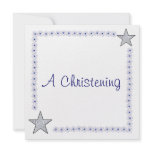 Pretty Blue and White Christening Invitations