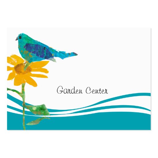 Pretty Blue Bird and sunflower Business Card Templates (front side)