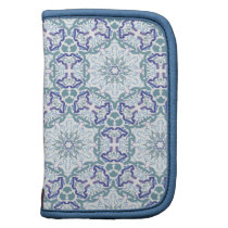 Pretty Blue Elegant Pattern ornate folio planner planners