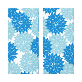 Pretty Blue Flower Blossoms Floral Pattern Canvas Print