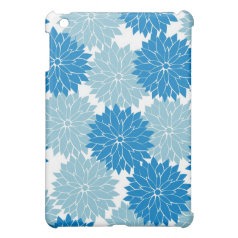 Pretty Blue Flower Blossoms Floral Pattern iPad Mini Case