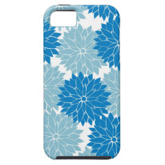 Pretty Blue Flower Blossoms Floral Pattern Print iPhone 5 Cover