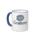 Pretty Blue Flower Grammy T-shirt mugs