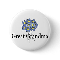 Pretty Blue Flower Great Grandma T-shirt buttons