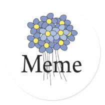 Pretty Blue Flower Meme T-shirt stickers by Grandparentlove Pretty Blue Flower Meme T-shirt stickers