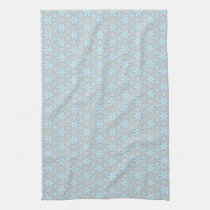 Pretty blue flower pattern kitchen tea towel kitchen towels
