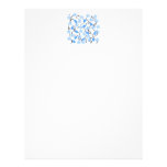 Pretty blue flower pattern on white. letterhead design