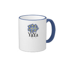 Pretty Blue Flower YaYa T-shirt Mugs