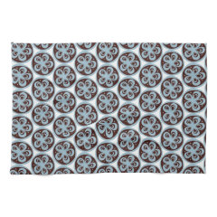 Pretty Blue Flowers in Circle Pattern Custom Gifts Kitchen Towels