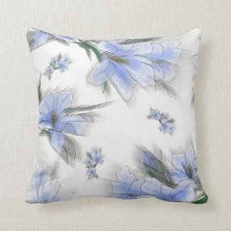 Pretty blue flowers pillows