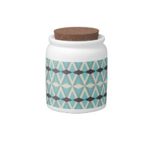 Pretty Blue Gray Aztec Weaving Pattern Gifts Candy Dish