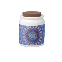 Pretty blue Kaleidoscope Mandala Candy Jar candy jars